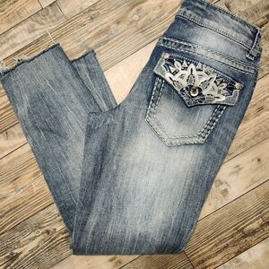 Women's Paisley Sky Skinny Jeans, Size 12